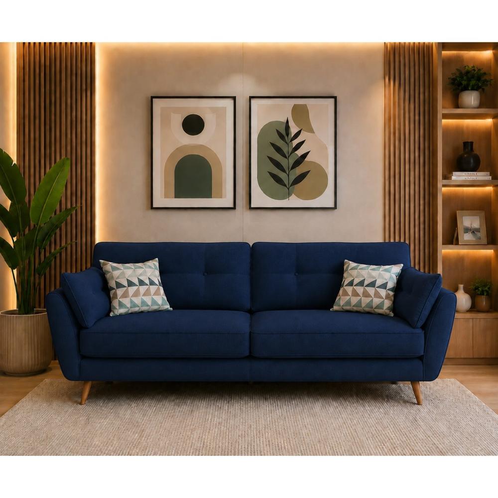 Sofa Triple Kira Azul Vintage