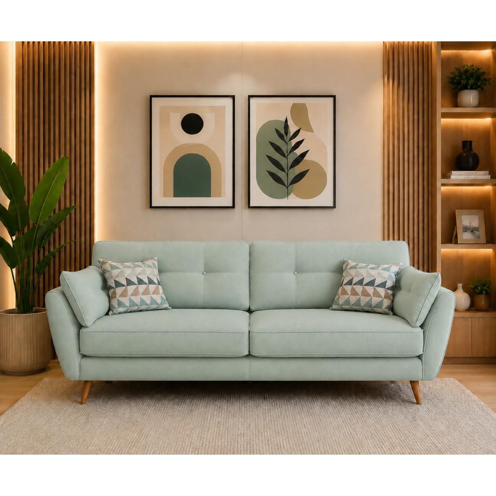 Sofa Triple Kira Verde Agua Vintage