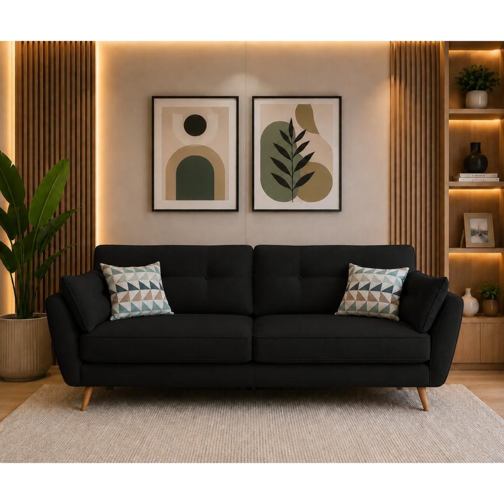 Sofa Triple Kira Negro Vintage