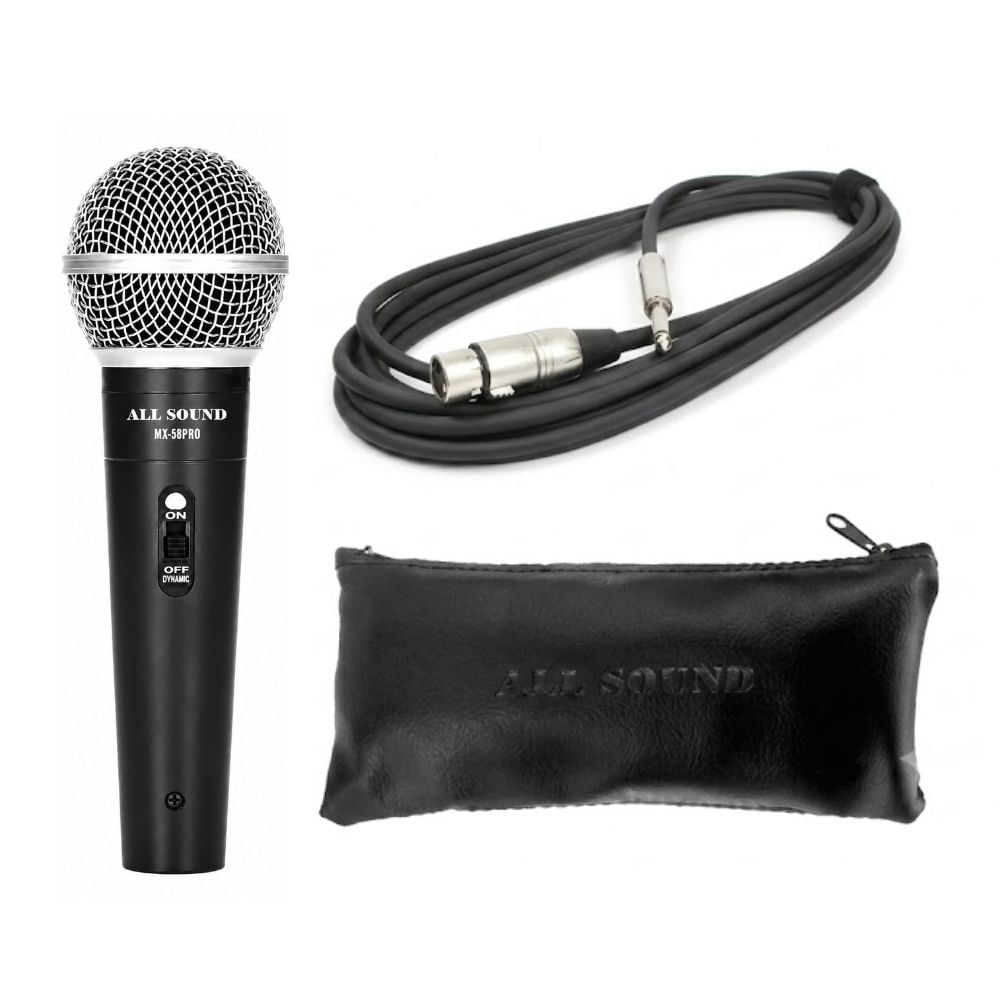 Micrófono Multipropósito All Sound MX-100 para Karaoke y Eventos con Estuche