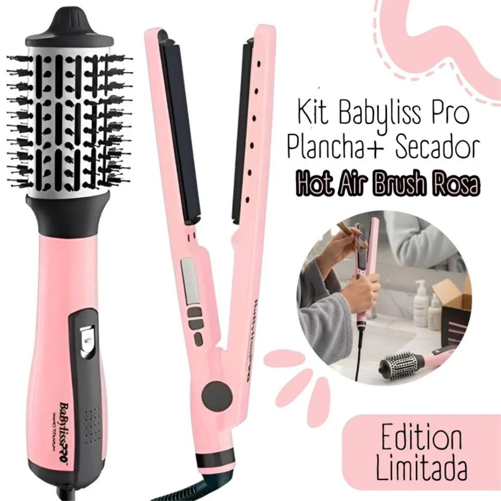 Pack Belleza BabylissPro BNTPBKPP44PE Plancha Ionica y Cepillo Electrico