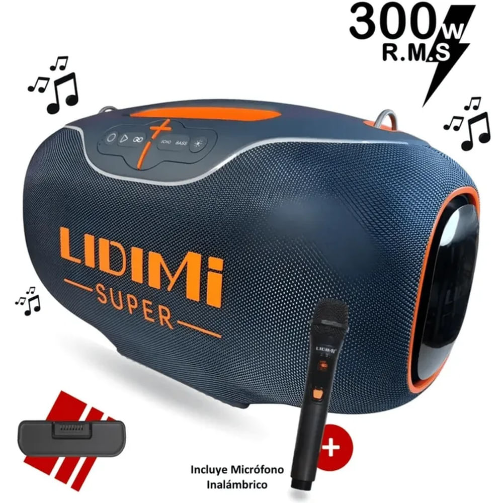 PARLANTE PORTÁTIL LIDIMI SUPER 300W D-S680 BLUETOOTH USB  MAS MICRÓFONO