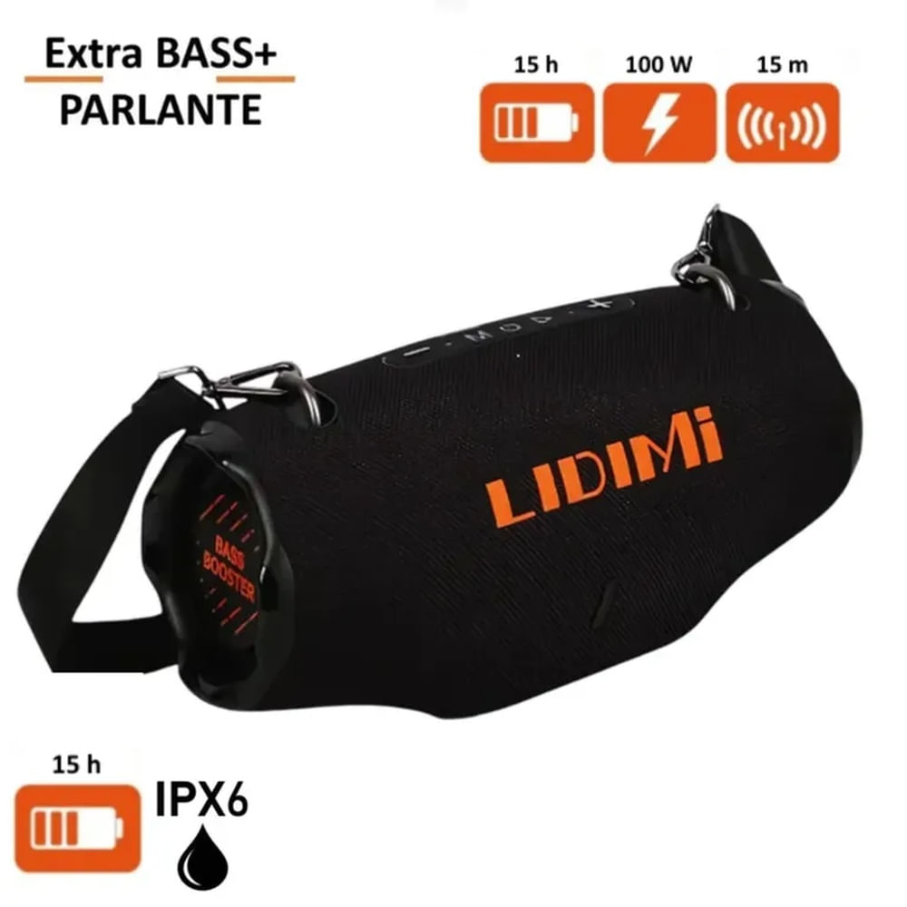 Parlante Portátil Lidimi LD-S835 Extra Bass 100W Bluetooth USB
