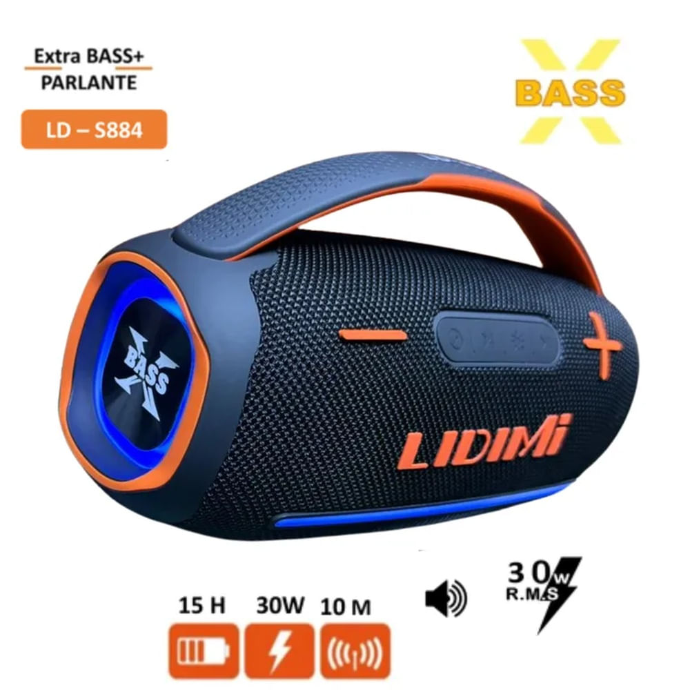 Parlante Bluetooth Portátil Lidimi  Extra BASS 30W LD-S884
