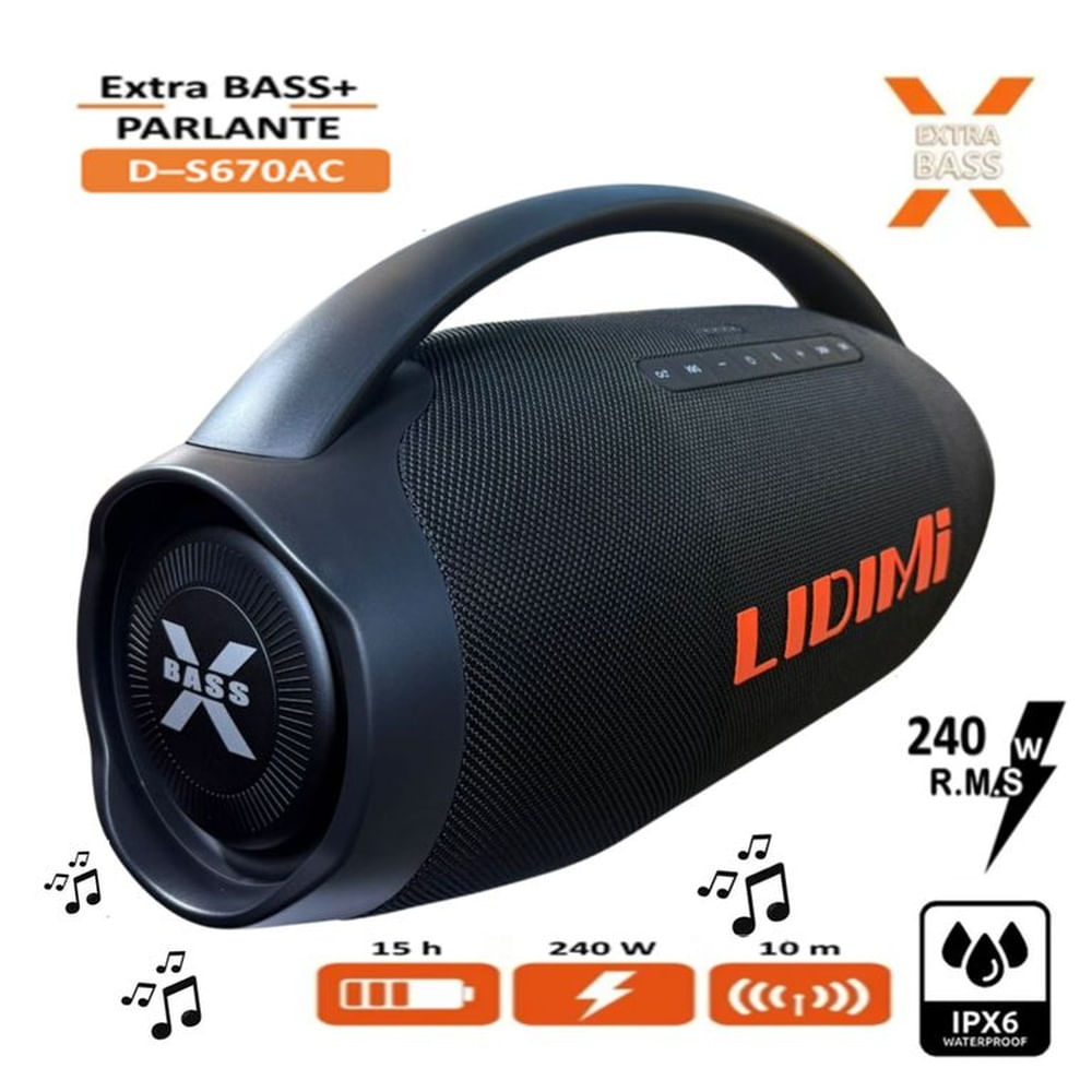 Parlante Portátil Lidimi Super D-S670AC 240W  Bluetooth Usb