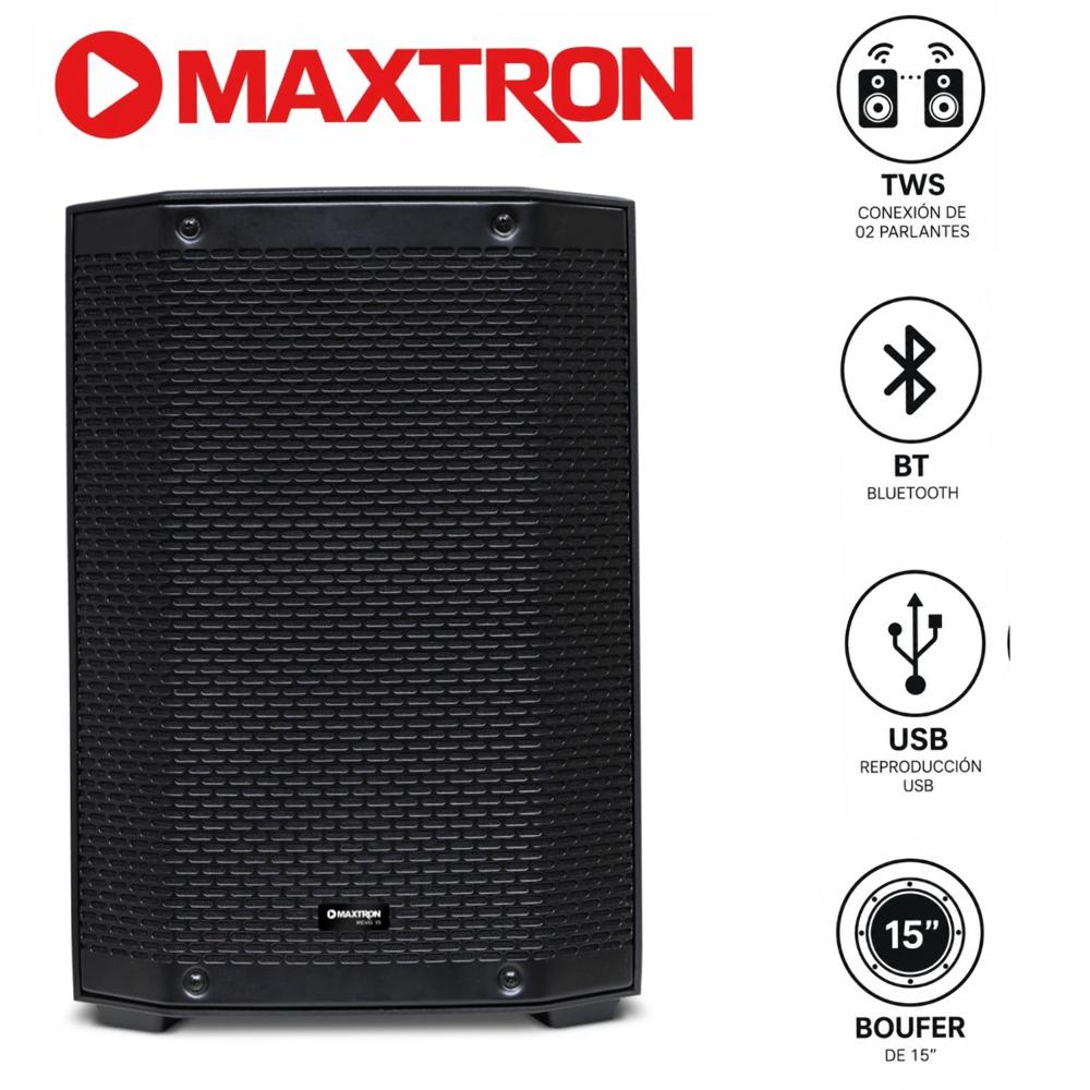 Parlante Portatil Maxtron REVO MXT 8115 Boufer 15 USB BT TWS Con DSP Profesional