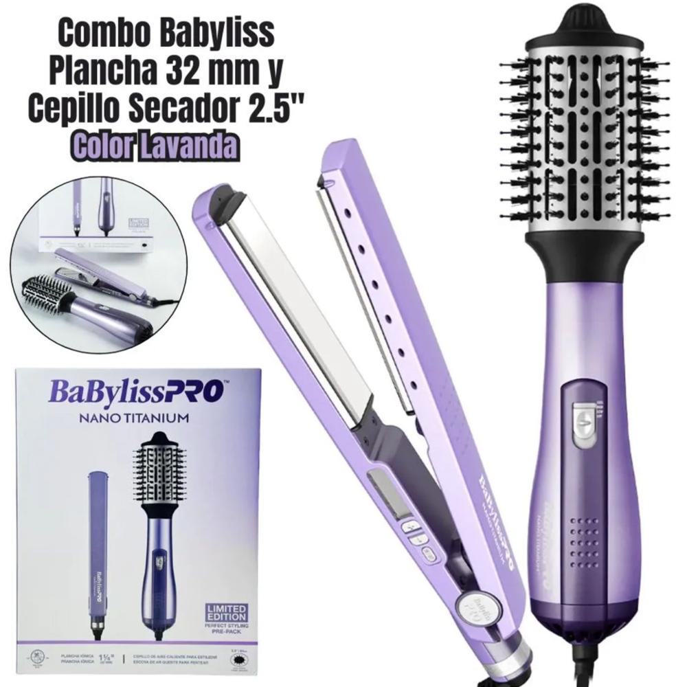 Combo BabylissPro Plancha   con Cepillo Hot Air Styling