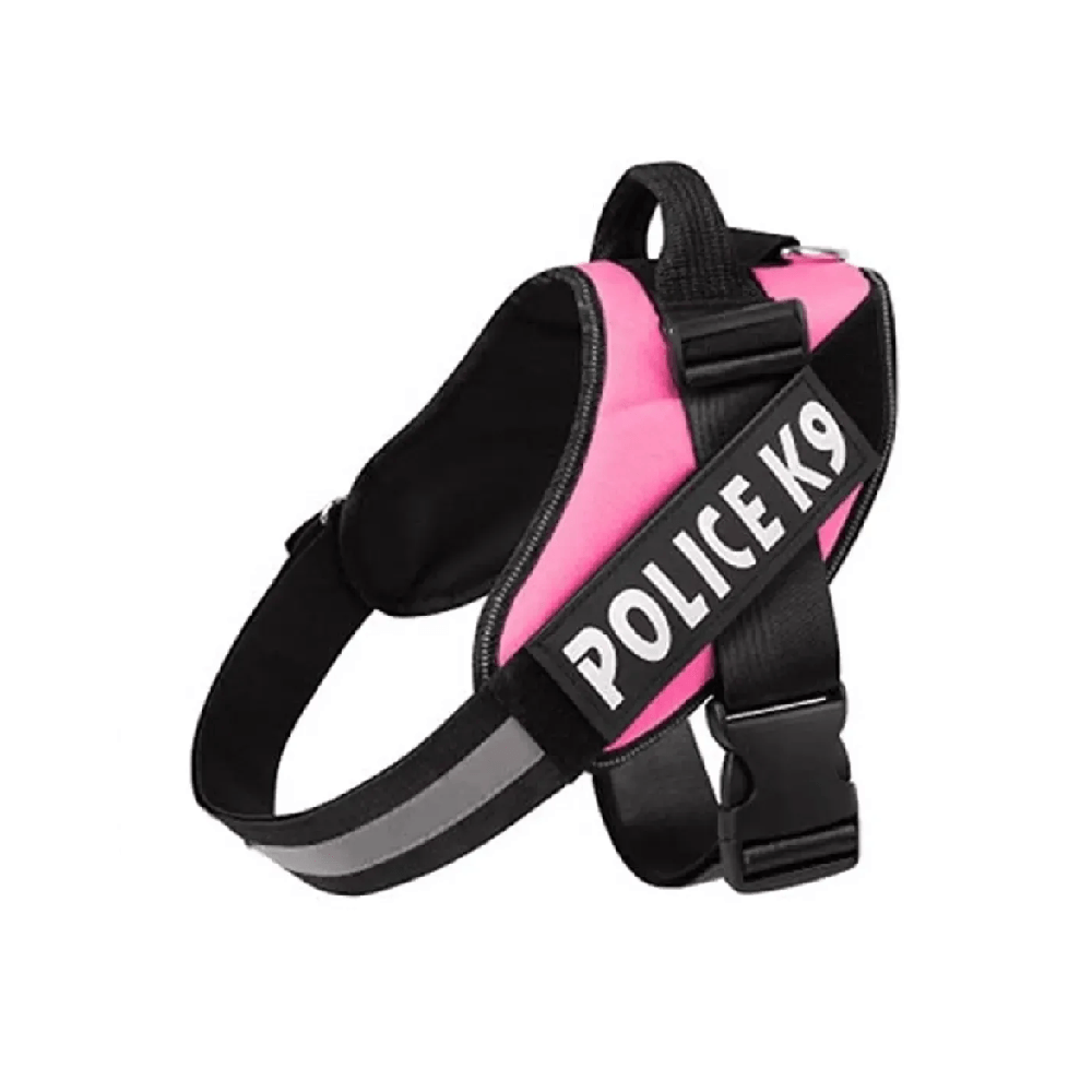 Pechera anti tirones para perros Police K9 color rosado talla XL