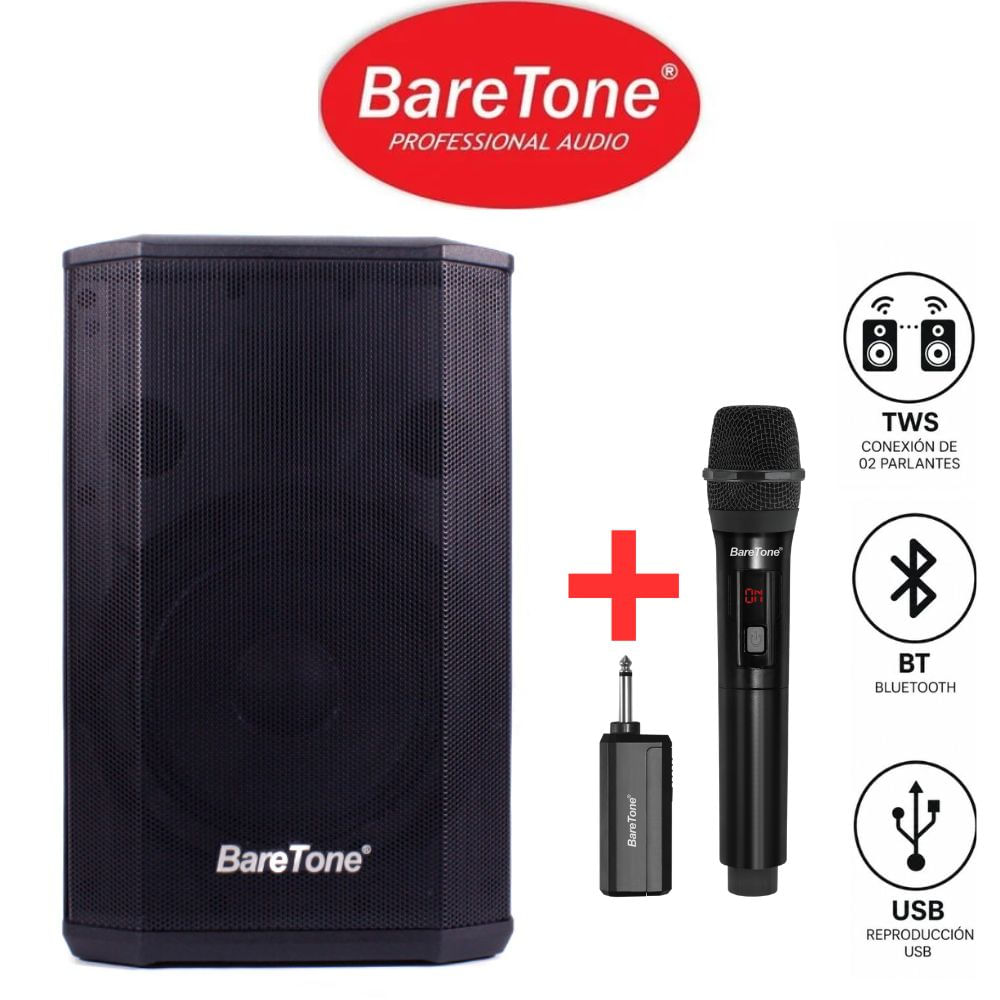 Promo Parlante profesional Baretone MAX-B8 con 02 Microfonos
