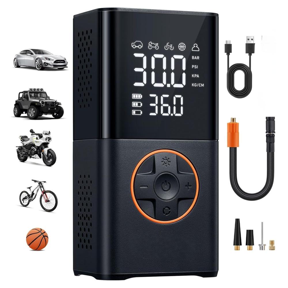 Compresor De Aire E Inflador De Llantas Portátil 150 PSI Inalámbrico Para Auto Moto Bicicleta