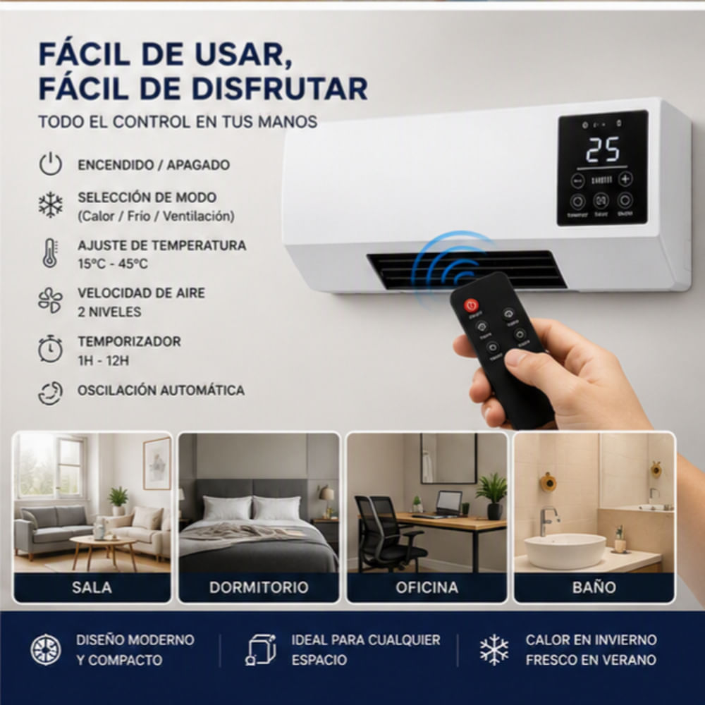 CALEFACTOR INTELIGENTE 2 EN 1 CALOR Y AIRE TODO EL AÑO