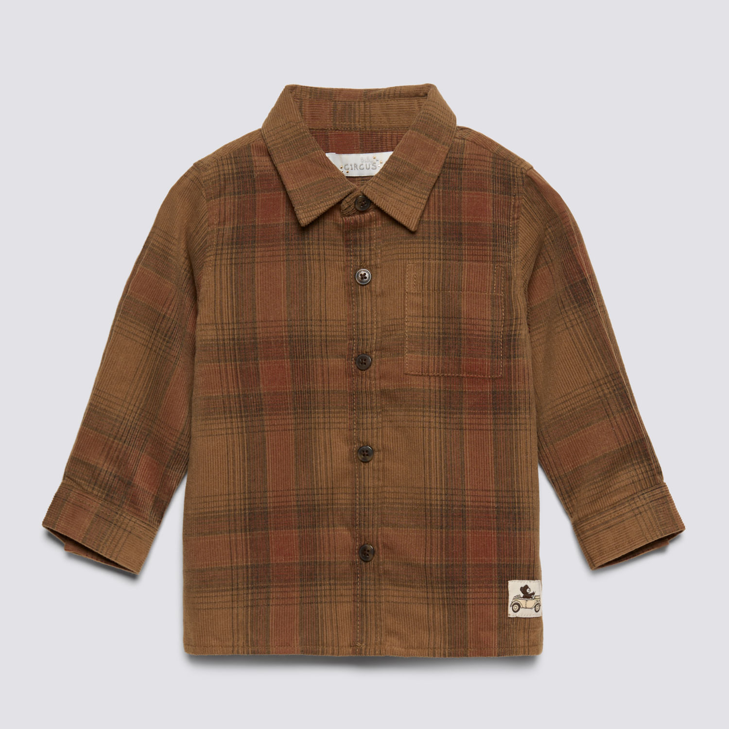 Camisa Manga Larga Para Bebé Niño Ride Checks Baby Circus Marron Talla 24M