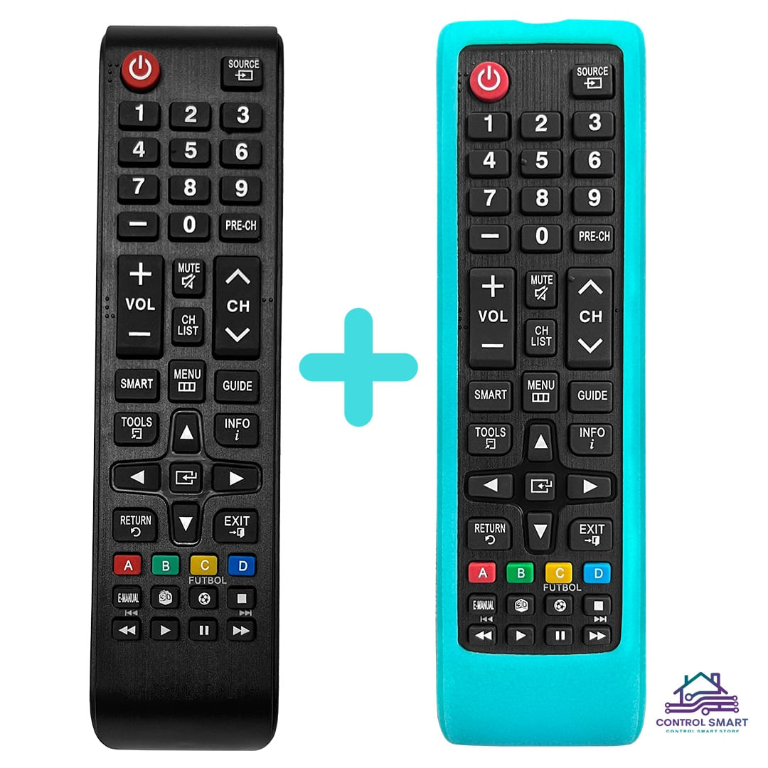 Control Remoto Para Tv Samsung Smart Mas  Funda Celeste Fosforescente