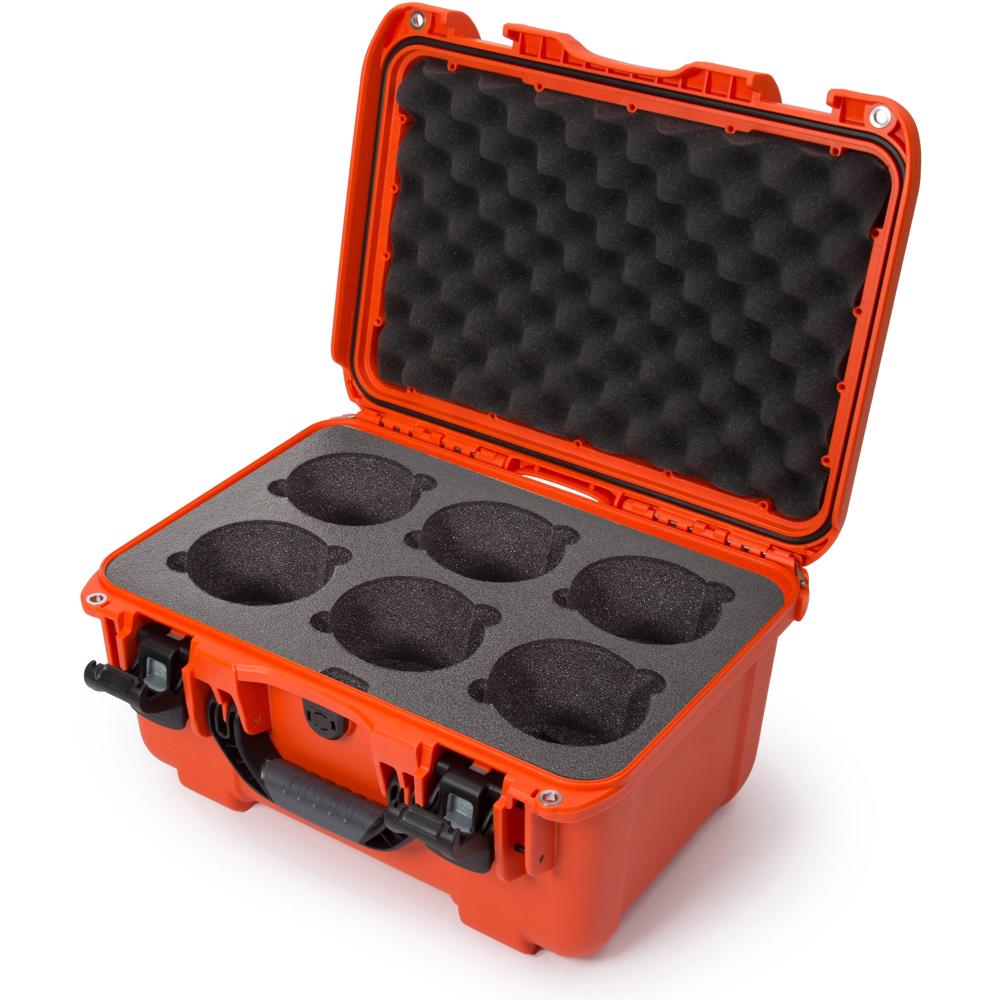 Nanuk 918 Funda Dura con Inserto de Espuma para Seis Lentes - Naranja, 21L, IP67, Resisten