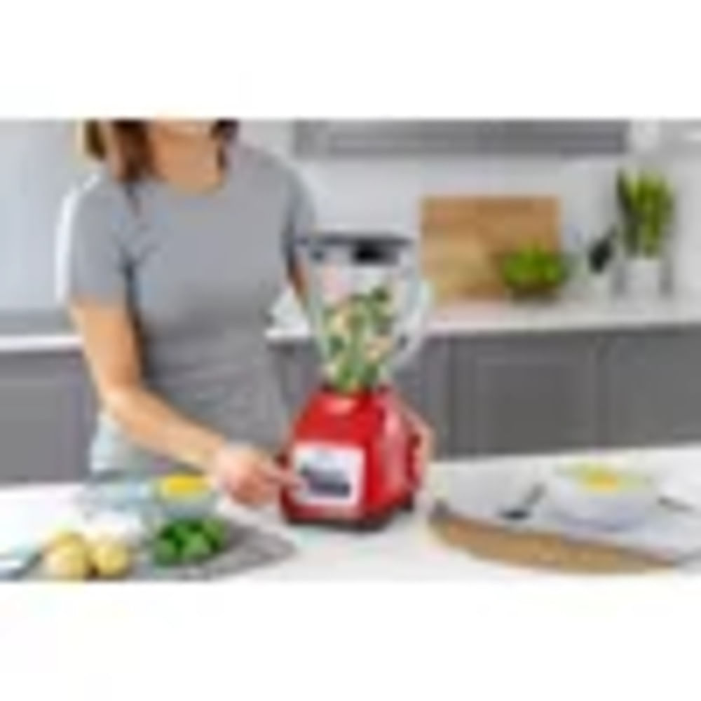 Licuadora Oster Kaliman con vaso de vidrio 2 Velocidades mas Pulso BLSTKAG Roja