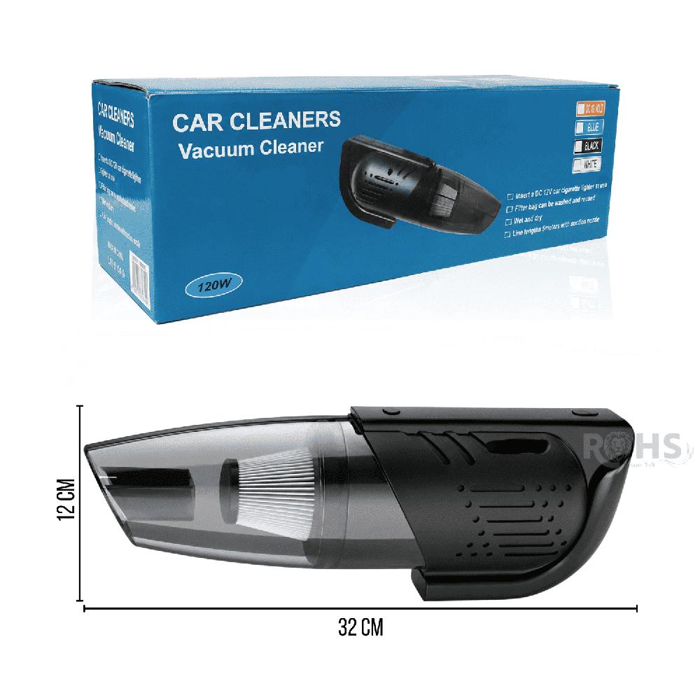 Aspiradora Portátil Recargable 120W Para Auto Con Filtro Reutilizable Y Accesorios De Limpieza