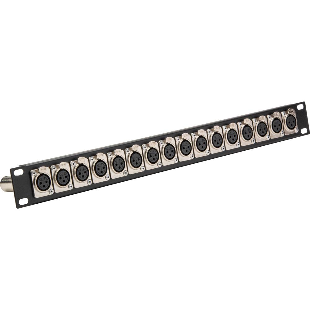 My Custom Shop Panel de Conexión XLR Feedthrough 16-F Frontal / 16-M Trasero (1 RU)