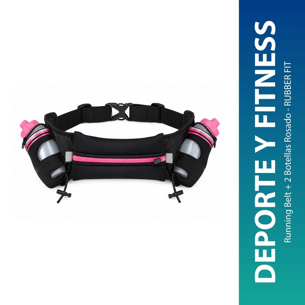 Running Belt + 2 Botellas Rosado - RUBBER FIT