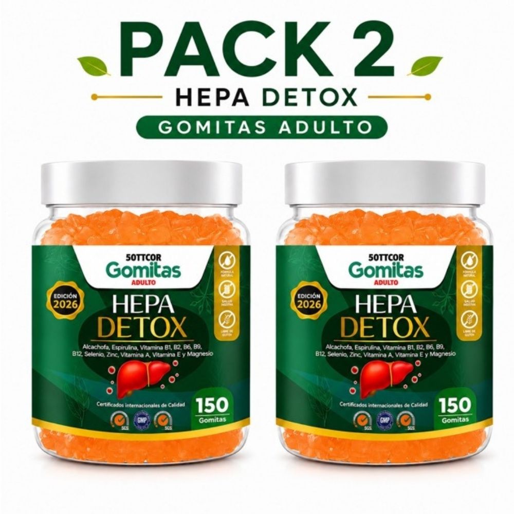 PACK 2 GOMITAS HEPA DETOX PARA ADULTOS 300 GOMITAS SOTTCOR LABS