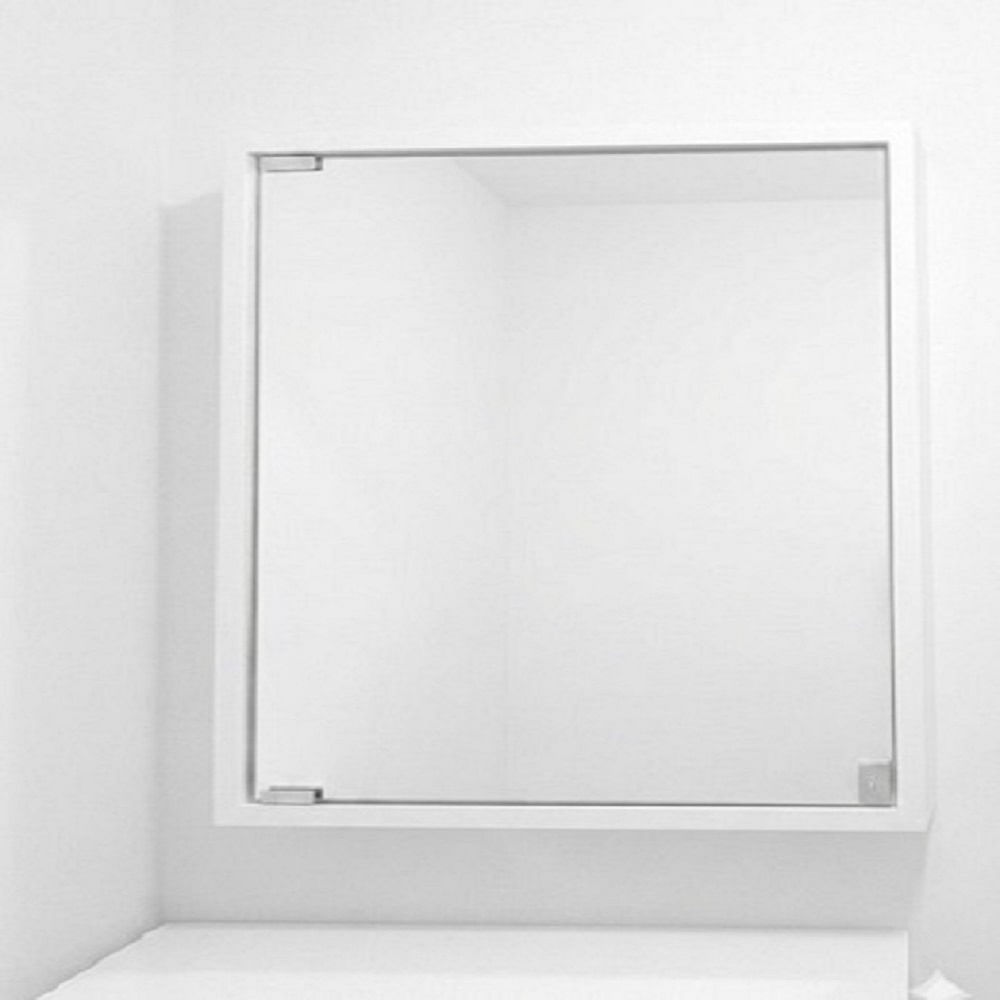 mueble organizador con espejo blanco armado y listo
