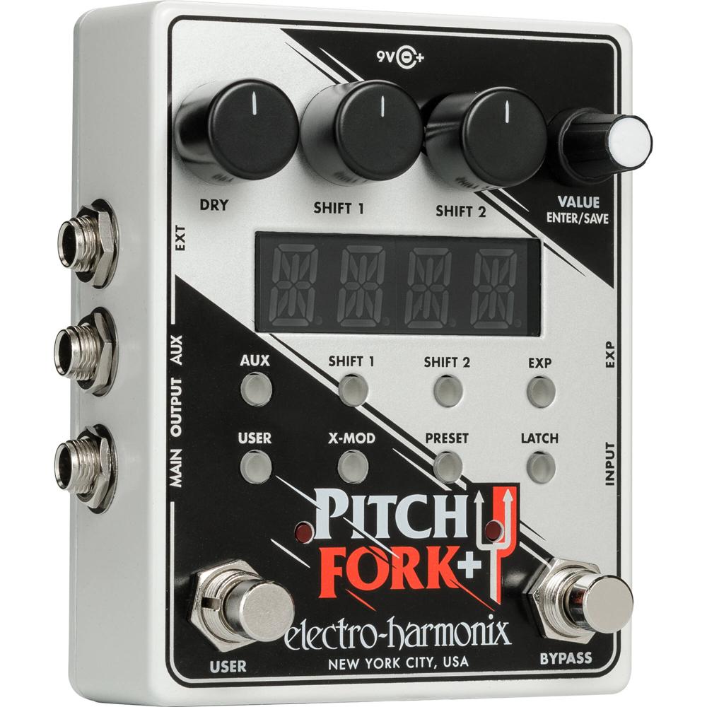 Electro-Harmonix Pitch Fork+ Pedal de Efecto de Cambio de Tonos Polifónico con 2 Shifters