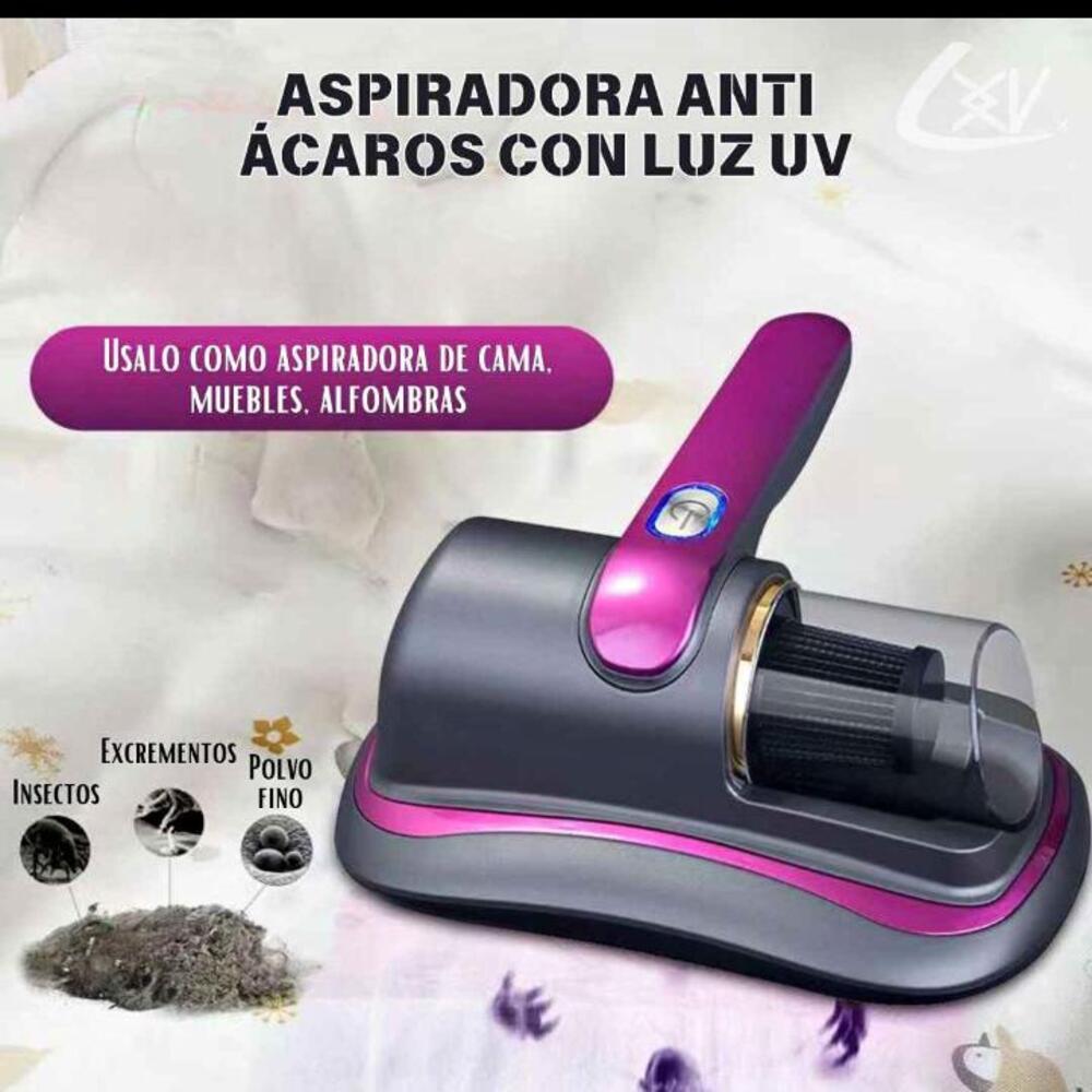 ASPIRADORA ANTI ÁCAROS INALÁMBRICA CON LUZ UV PARA CAMA Y MUEBLES