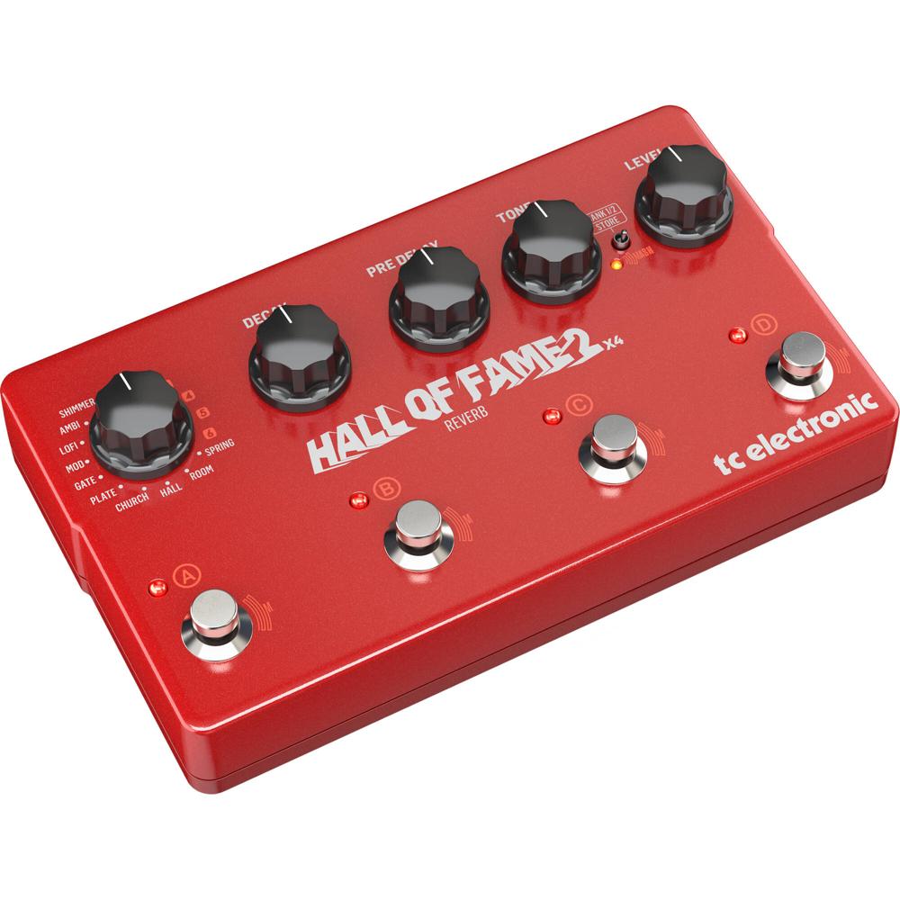 TC Electronic Hall of Fame 2 X4 Pedal de Reverb con 10 Tipos de Reverb, 4 Interruptores MA