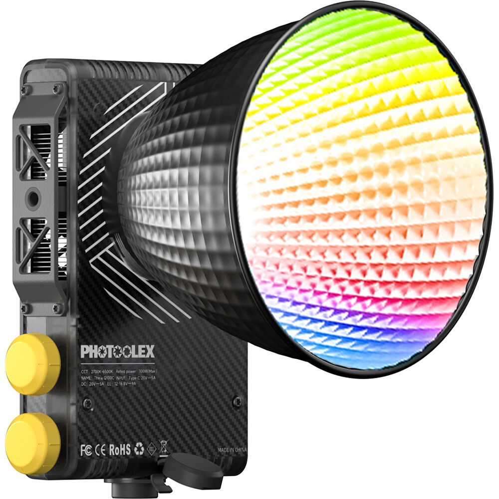 PHOTOOLEX Monolight Q100C RGB LED 100W con Control App, 2700-6500K, CRI 96, 21 Efectos de