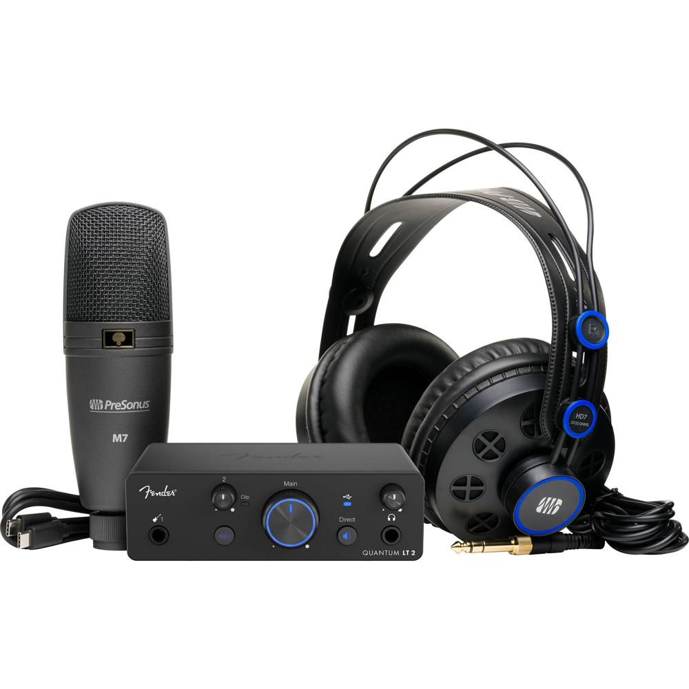 Fender Quantum LT 2 2x2 USB-C Interfaz de Audio con Micrófono Condensador M7 y Auriculare