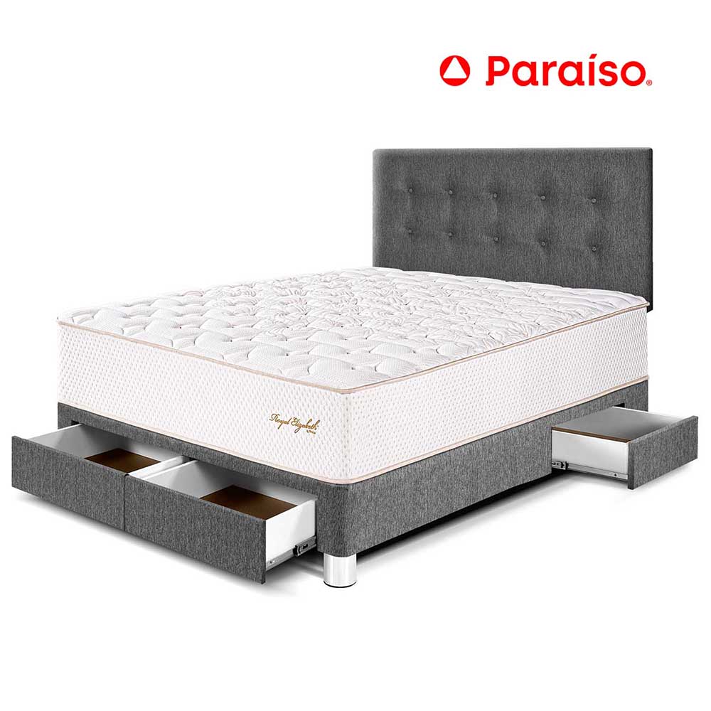 Dormitorio Royal Elizabeth con Cajones 2 Plazas Gris