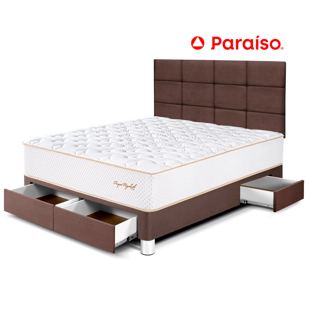 Dormitorio Royal Elizabeth Con Cajones Cabecera Blocks 2 Plazas Chocolate