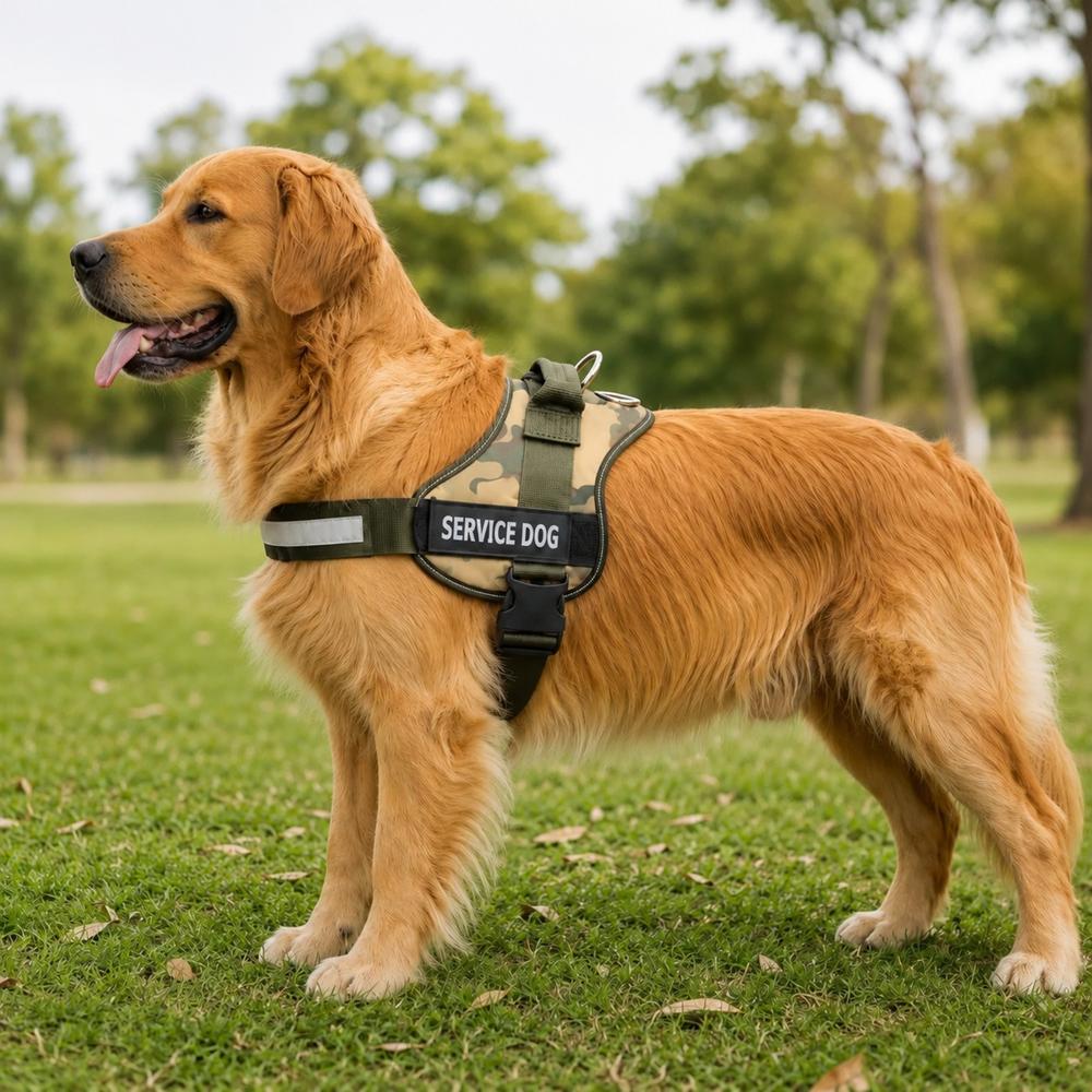Pechera para Perros Service Dog Camuflado Beige XL