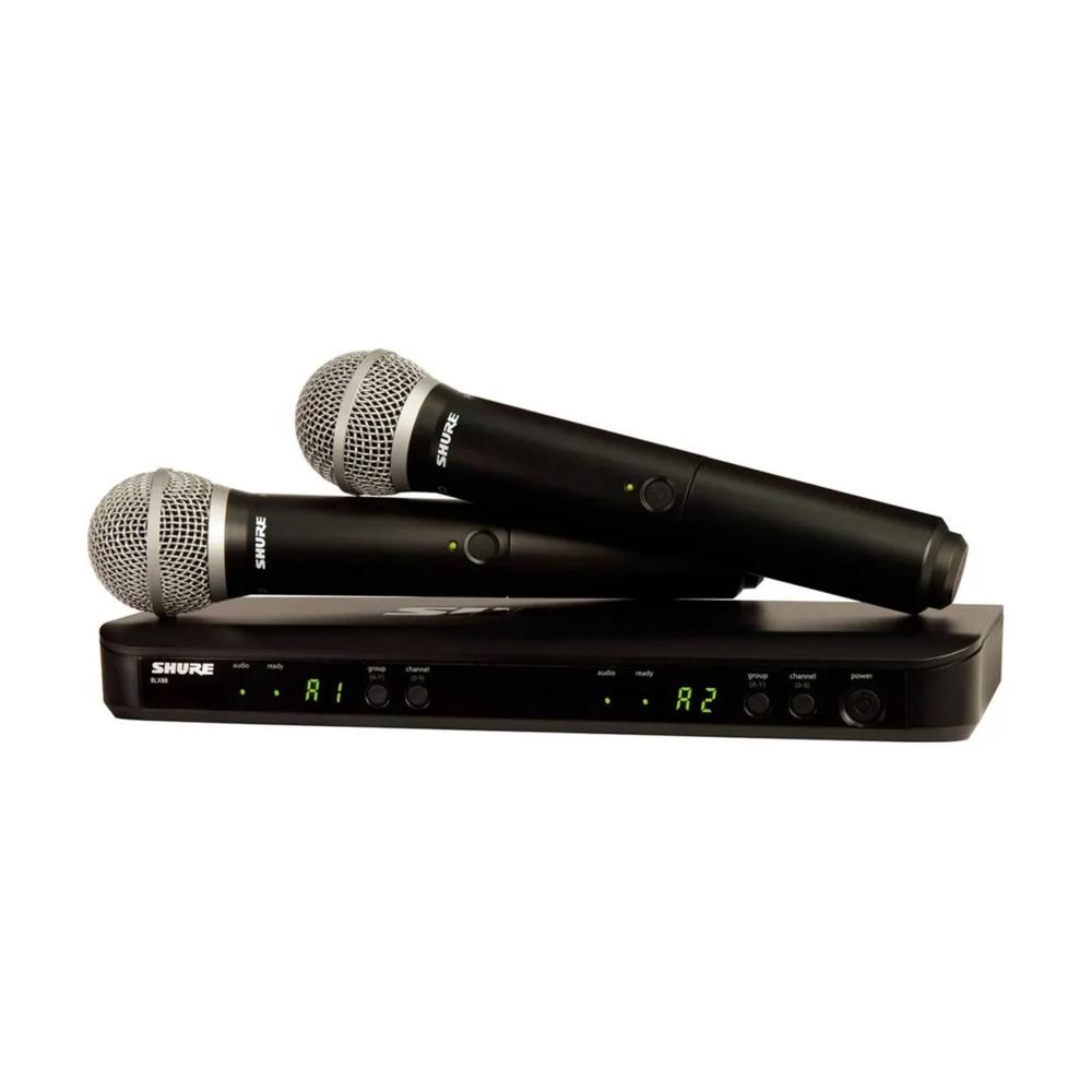 Sistema de Micrófonos Shure BLX288PG58 Inalámbrico Dual para Voz