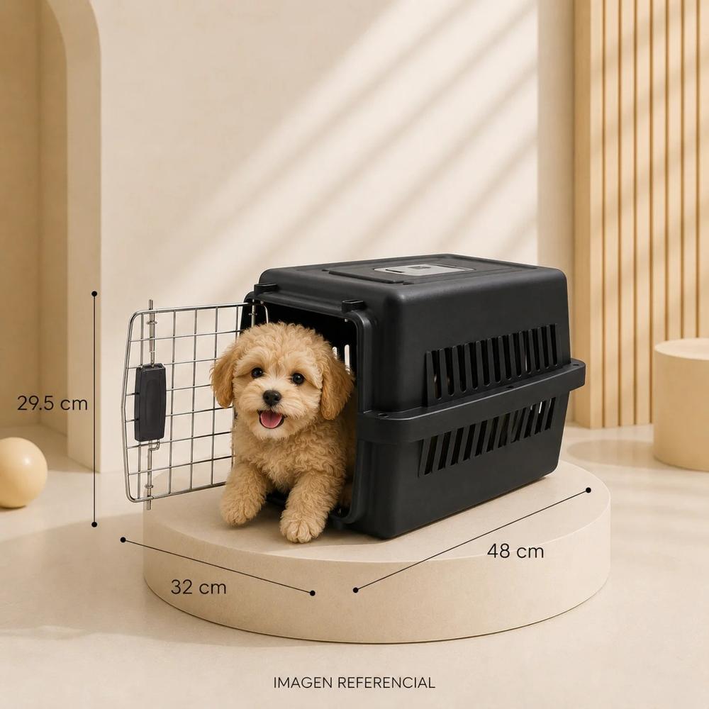 Kenel Negro para Perros y Gatos Pequeños