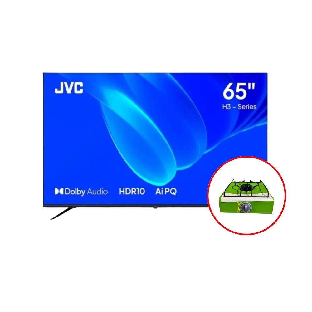 Combo Televisor JVC 65 "" LT-65KM748 2024 QLED 4K Google  + Cocina Surge COCINETA/GAS Negro