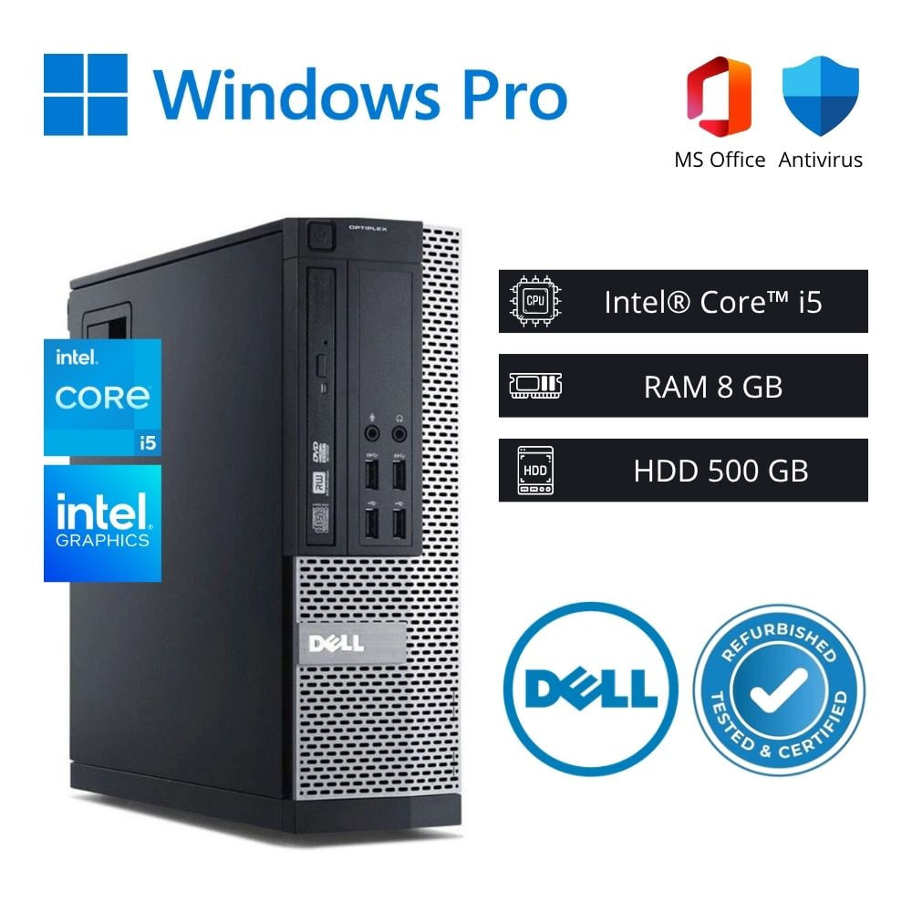 Computadora PC Dell Optiplex Intel Core i5 3,30 GHz 8GB RAM 500GB HDD - Refurbished