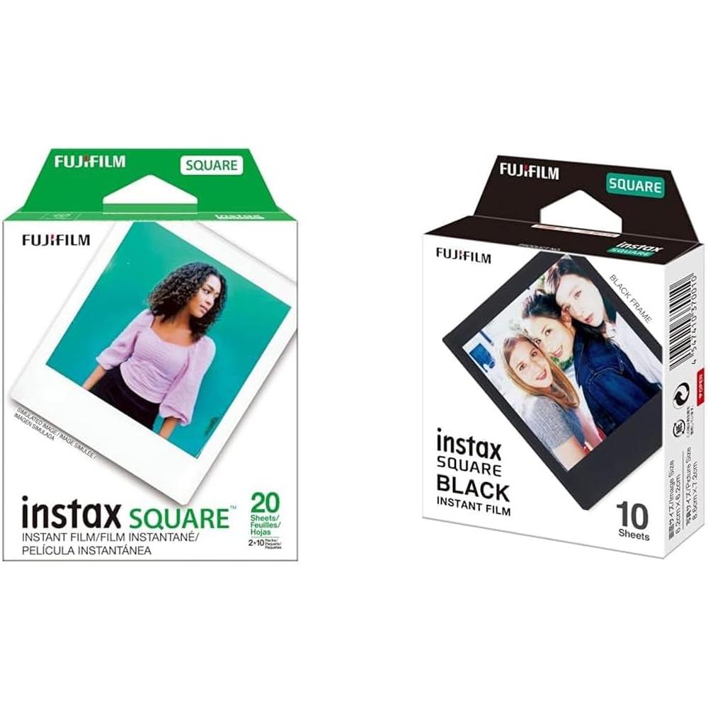 PELÍCULA INSTANTÁNEA FUJIFILM INSTAX SQUARE + PELÍCULA BLACK FRAME - PACK 30 HOJAS