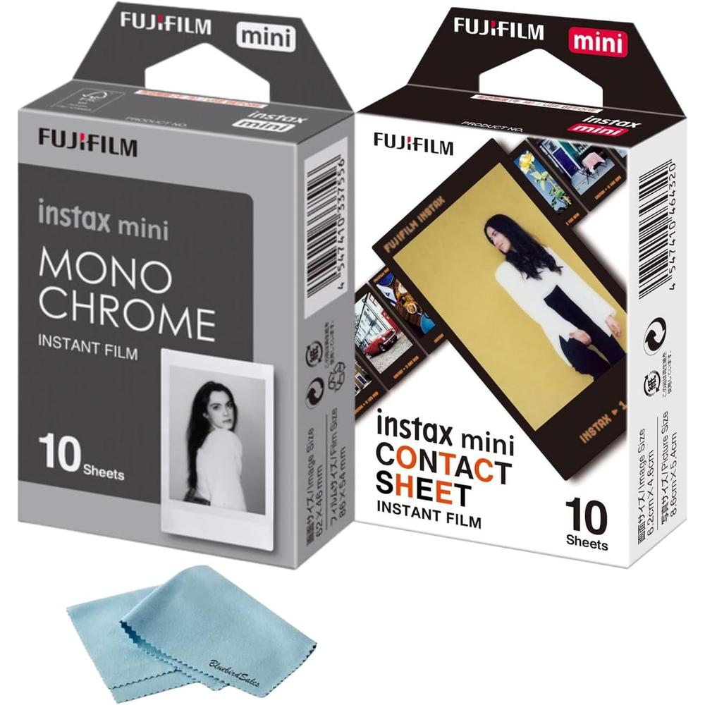 PELÍCULA INSTANTÁNEA FUJIFILM INSTAX MINI CONTACT SHEET + MONOCROMÁTICA - PACK 20 HOJAS