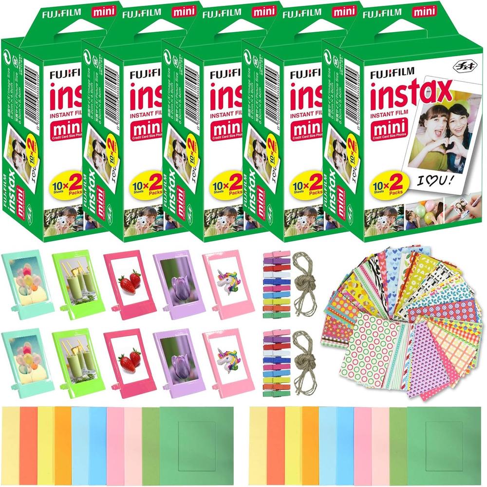 PELÍCULA INSTANTÁNEA FUJIFILM INSTAX MINI - PACK 100 HOJAS | MULTICOLOR