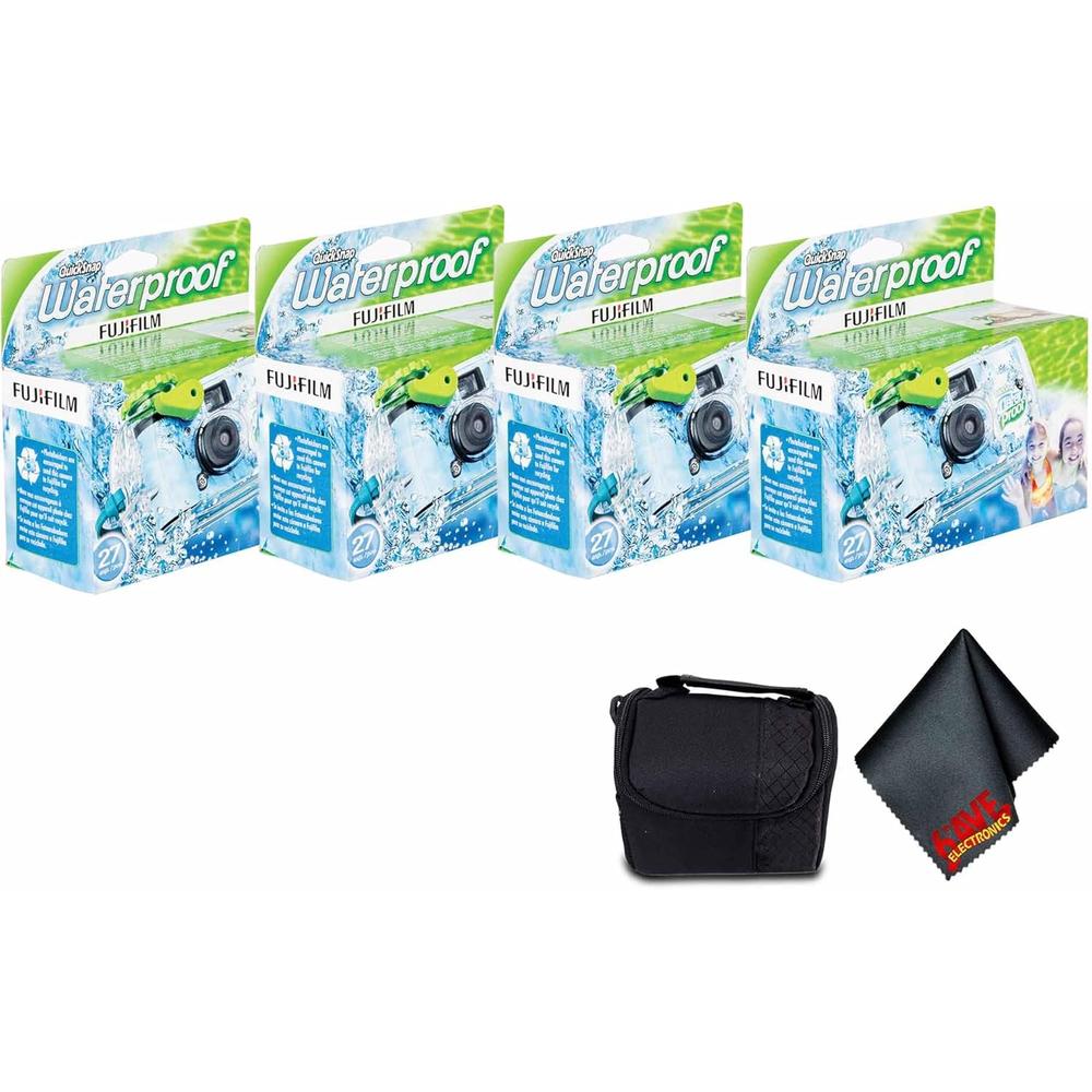 CÁMARA DESECHABLE FUJIFILM QUICKSNAP 800 WP 35MM + PAÑO MF DIGINERDS - PACK 4 PZS