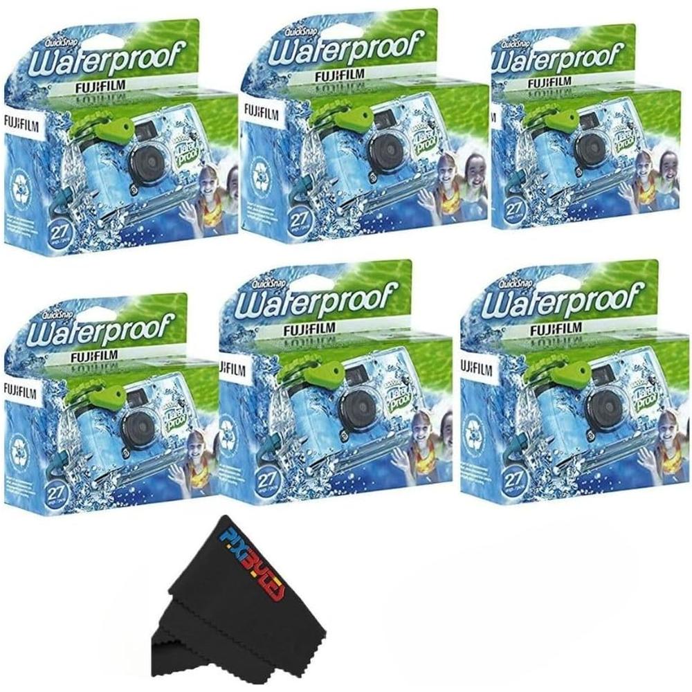 CÁMARA DESECHABLE FUJIFILM QUICKSNAP WP 35MM + USB SANDISK 32GB + PAÑO MF - PACK 6 PZS