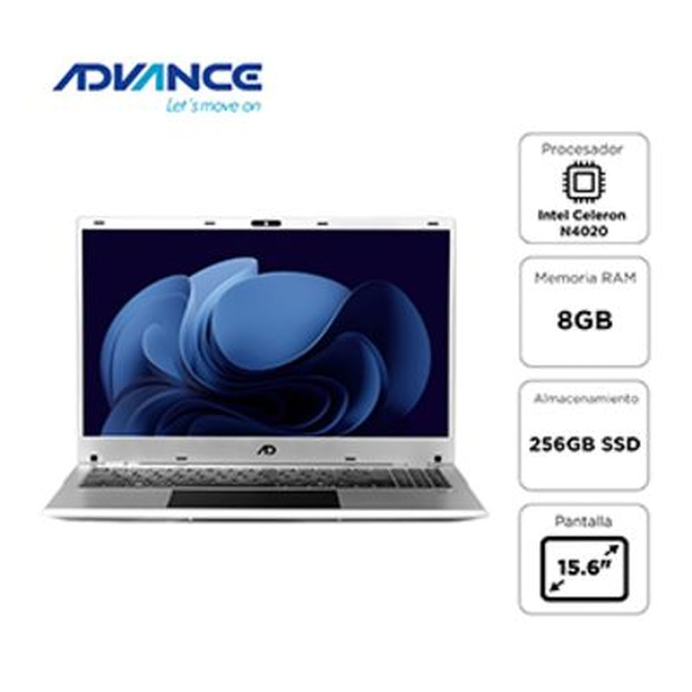 Laptop Advance NV9855 15.6 Intel Celeron N4020 8GB RAM 256GB SSD Gris