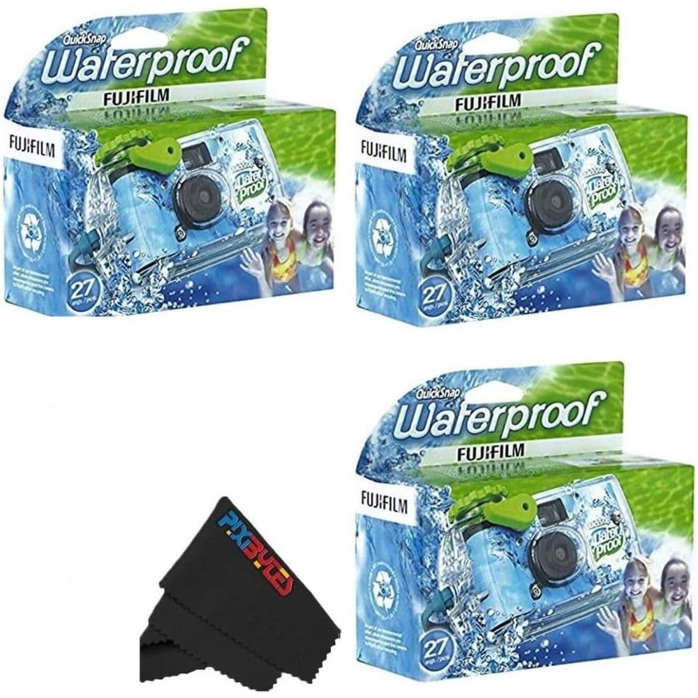 CÁMARA DESECHABLE FUJIFILM QUICKSNAP WP 35MM + USB SANDISK 32GB + PAÑO MF - SET 5 PZS