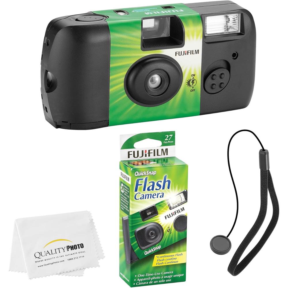 CÁMARA DESECHABLE FUJIFILM QUICKSNAP FLASH 400 35MM CORREA DE MANO PAÑO MICROFIBRA - SET 3 PZS