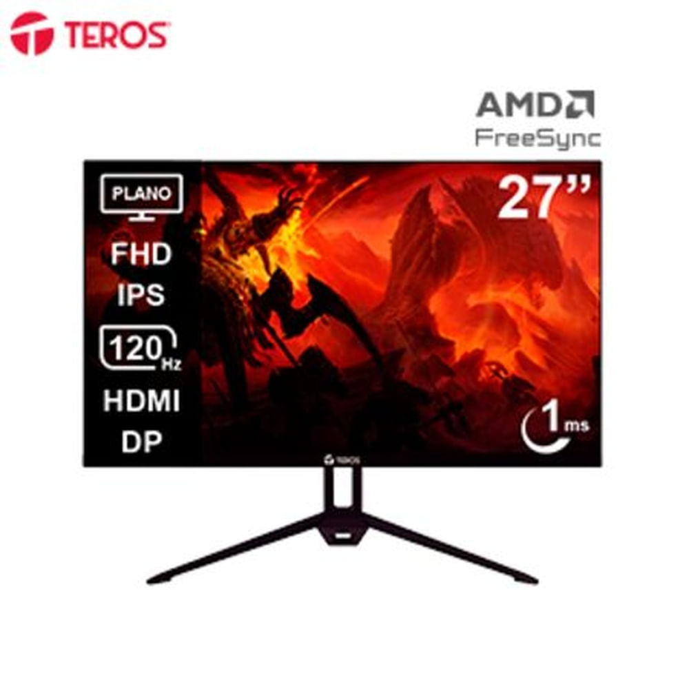Monitor TEROS TE-2713S 27” FHD IPS 120Hz 1ms HDMI DP con Parlantes