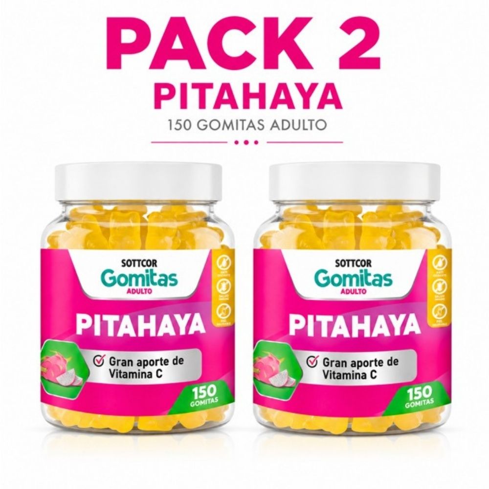 PACK 2 GOMITAS PITAHAYA PARA ADULTOS 300 GOMITAS SOTTCOR LABS