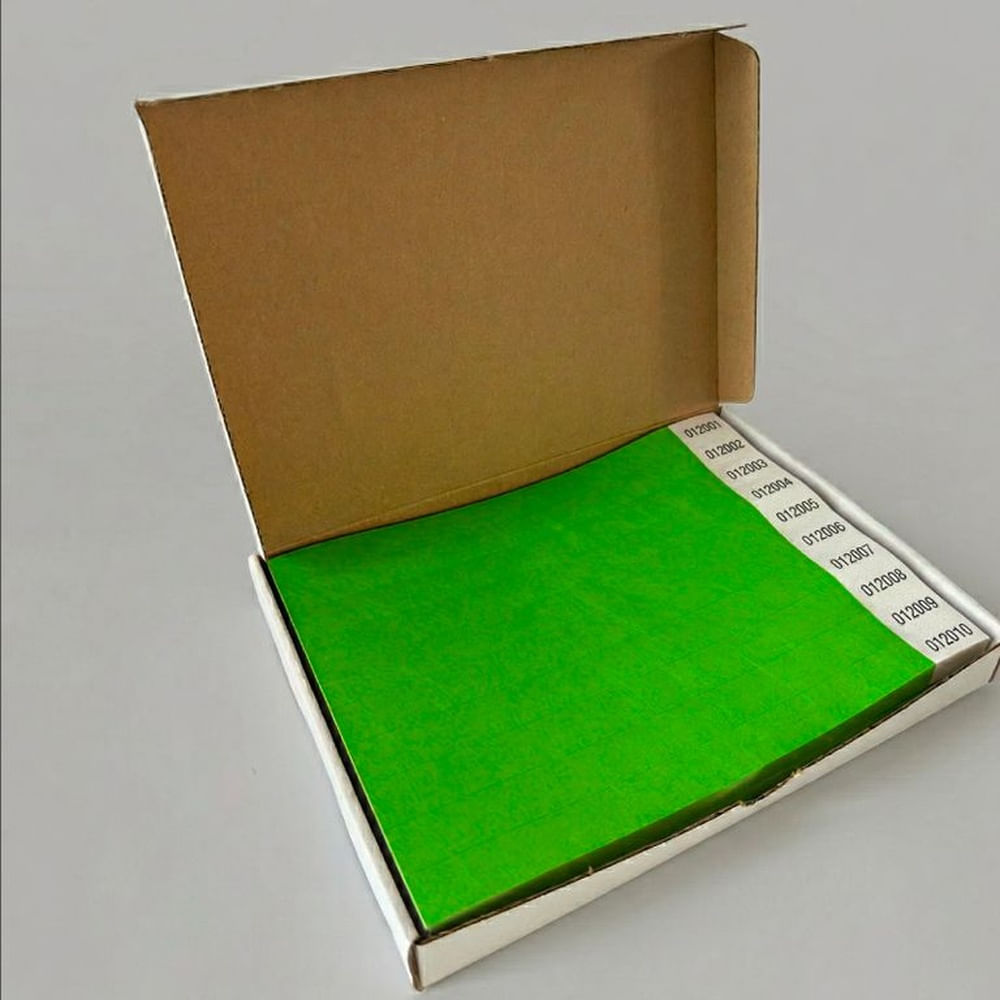Brazaletes Tyvek Verde Neón 3/4" x1000 Unidades Control de Acceso Eventos Flink Naranja