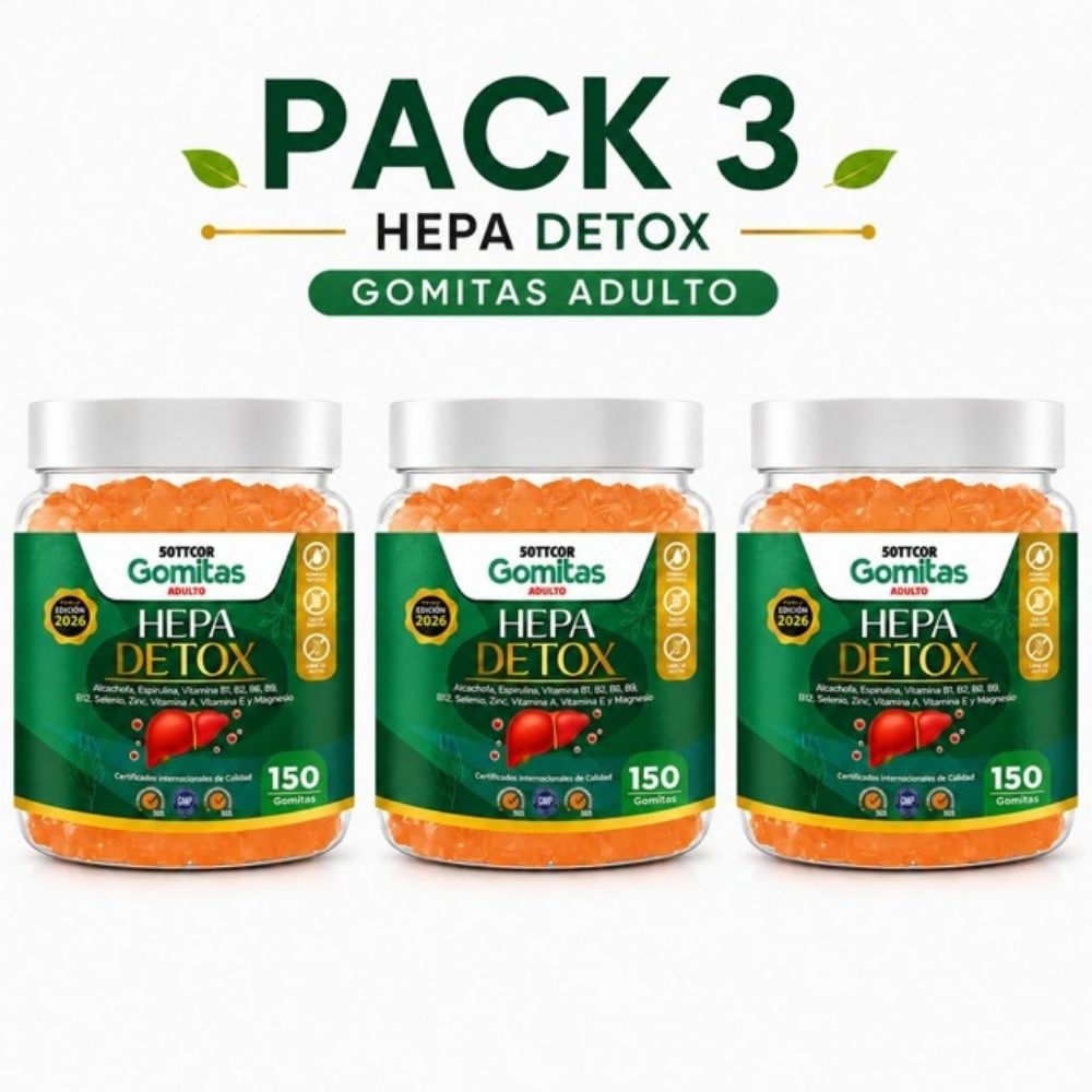 PACK 3 GOMITAS HEPA DETOX PARA ADULTOS 450 GOMITAS SOTTCOR LABS