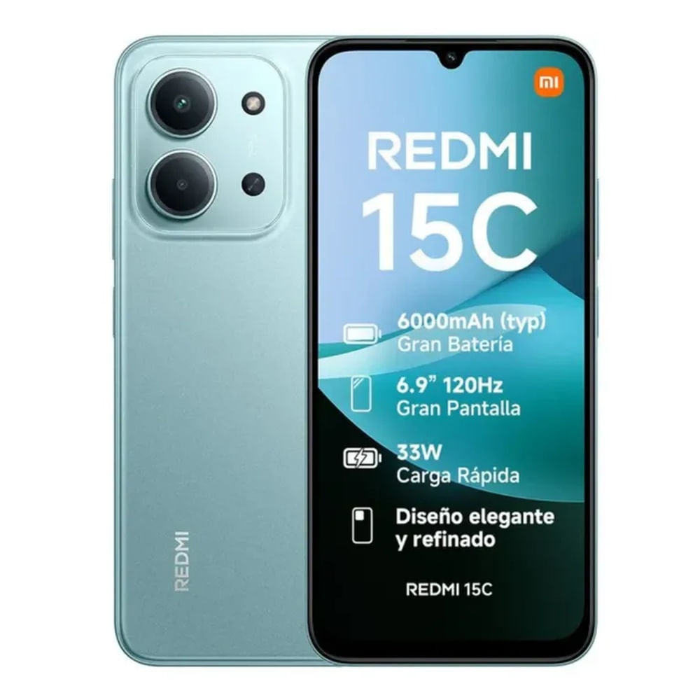 CELULAR REDMI 15C 256GB 4RAM VERDE MENTA  REGISTRADO