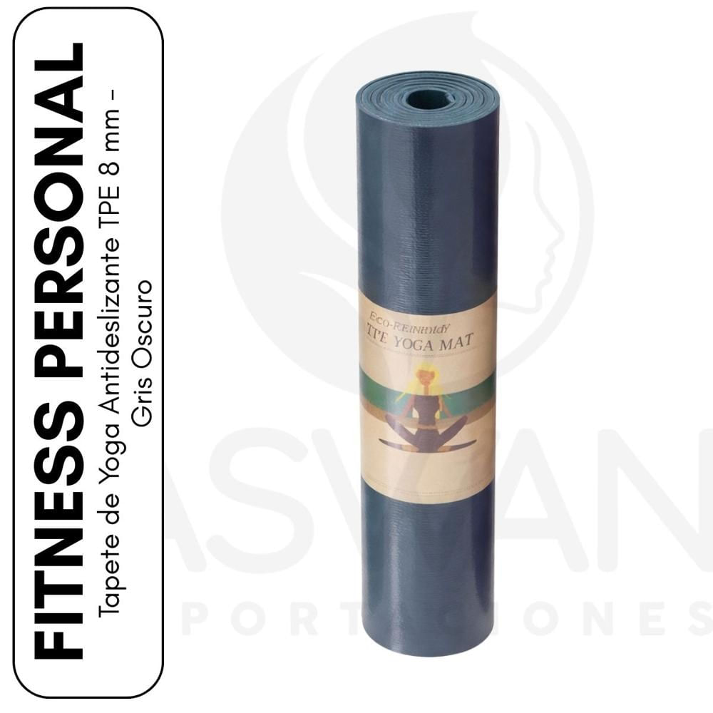 Mat de Yoga Fitness 8 mm Gris Oscuro
